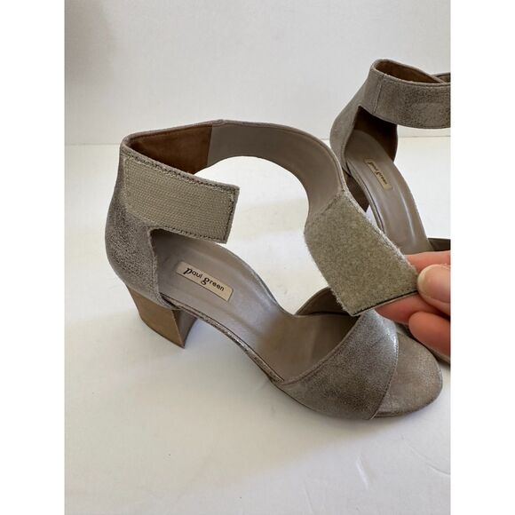 Paul Green Metallic Suede Ankle Strap Sandal US 10 - Picture 3 of 8